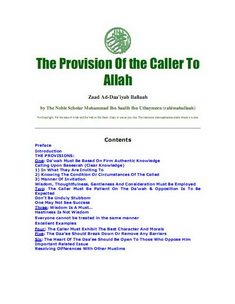 the provision of the caller to allah